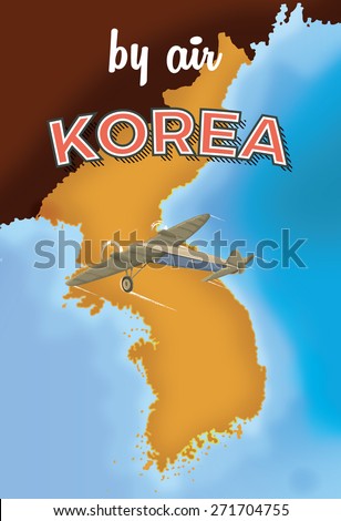 Korea vintage travel poster, this is a vintage style vacation poster to Korea.