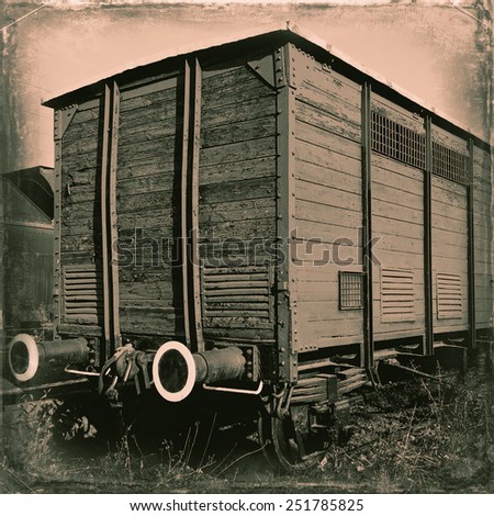 Stylized photo of an old railway car