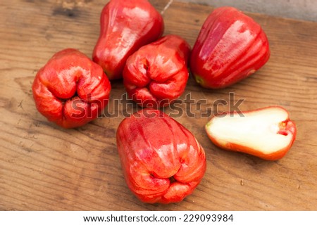 Fresh ripe red Cashew fruit .