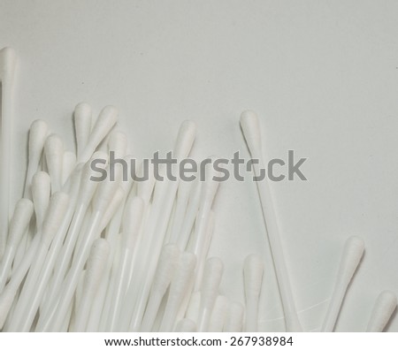 cotton buds on white background