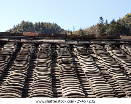 Tile roof of Chinese ancient house.
