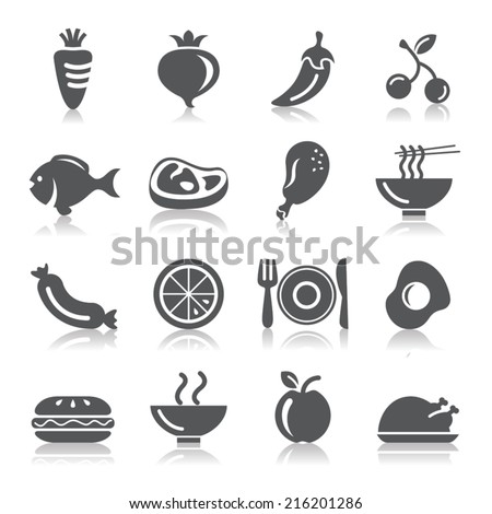 Food, Fruits and Vegetables Icons