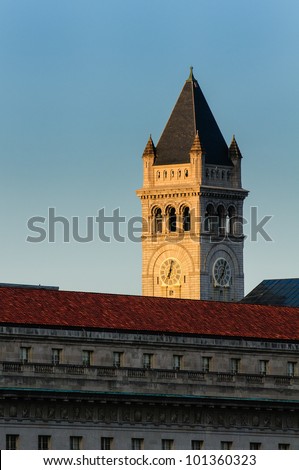Low angle view of a post office, Old Post Office Building, Washington DC, USA