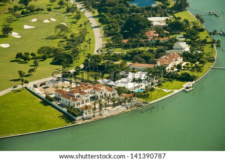 Aerial photography of generic real estate in the area of Miami, Florida.