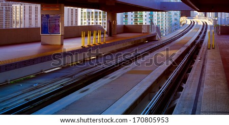 Railroad station in Downtown Miami, Miami, Florida, USA