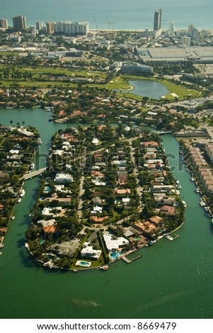 Aerial photography of generic Real State in the area of Miami, Florida