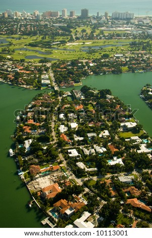 Aerial photography of generic Real State in the area of Miami, Florida