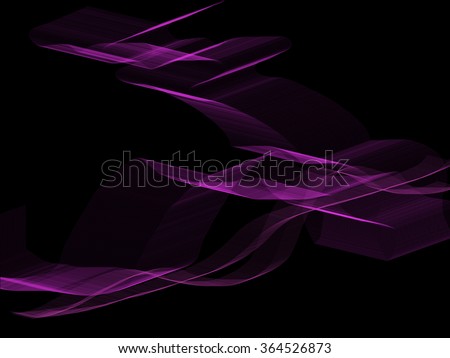 Abstract wavy purple shapes on black background