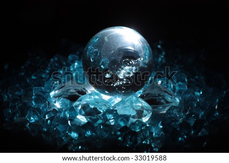 sphere and crystals