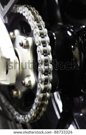 New shiny sport motorcycle chain
