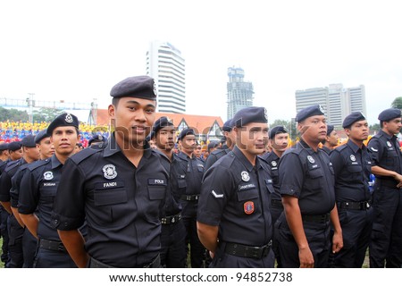 Kuala Lumpur - Jan 28 : Royal Malaysian Police (Pdrm) Stand Still ...