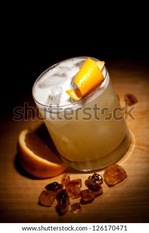 Whiskey Sour Cocktail - Bourbon with Lemon Juice, Sugar Syrup and Egg White