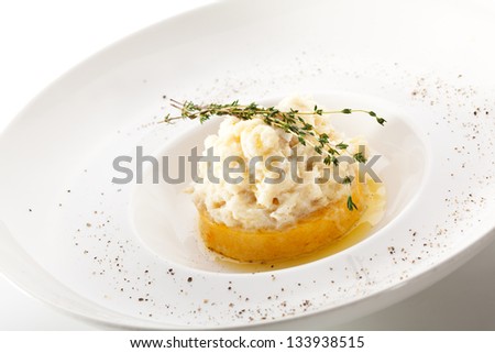 Polenta with Cream Cod