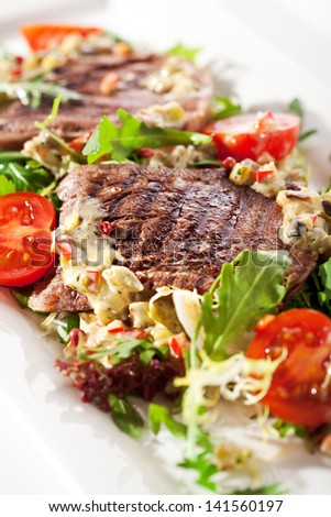 Beef Tongue Salad with Rucola and Cherry Tomato