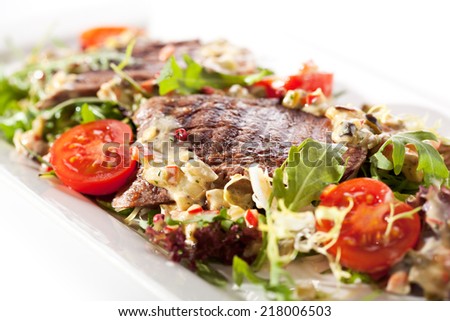 Beef Tongue Salad with Rucola and Cherry Tomato