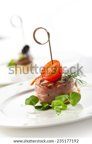 Bacon Wrapped Beef with Cherry Tomato