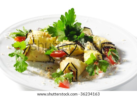 Side Dish - Baked Eggplant with Parsley and Tomato