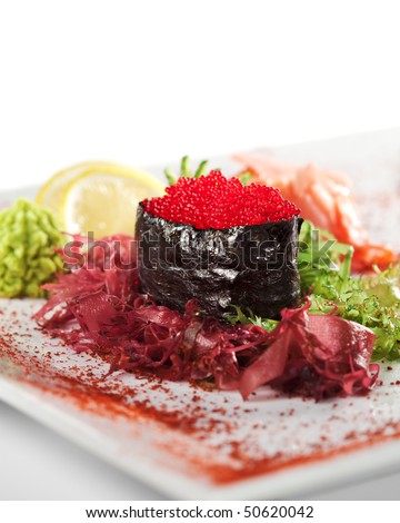 Red Tobiko (Flying Fish Roe) Gunkan Sushi