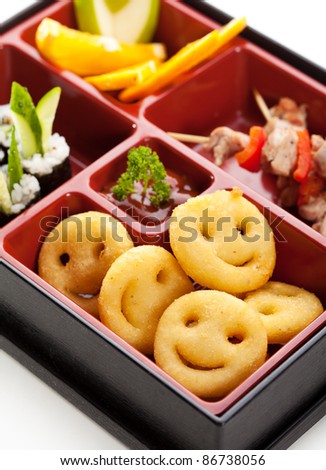 Funny Japanese Meal in a Box (Bento)