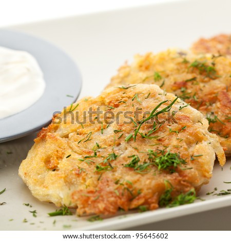 Potato Pancake with Sour Cream and Dill