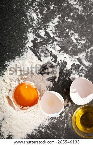 How To Cook Dough. Ingredients on Black Board