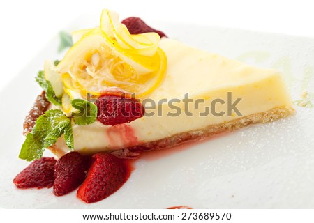 Dessert - Lemon Pie with Berries and Mint