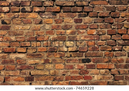 Detail of the brick walls of the old