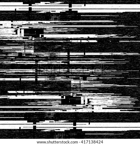 Black and white computer glitch texture