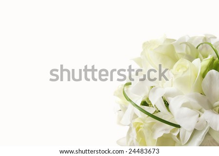 stock photo white wedding bouquet on white background