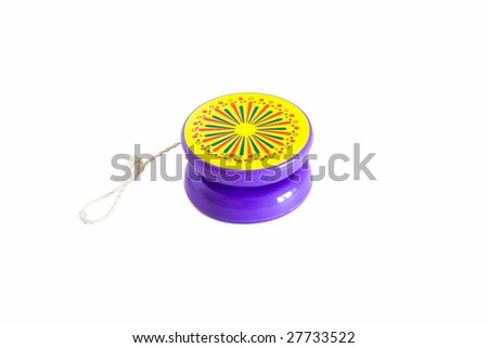 plastic colored yo-yo on white background