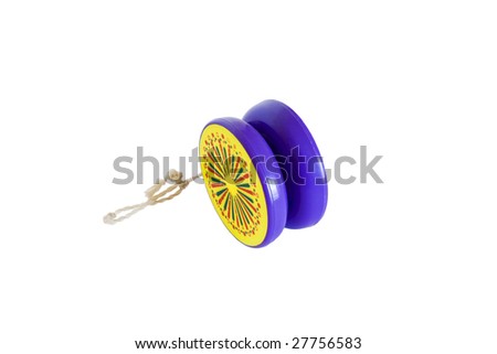 plastic colored yo-yo isolated on white background