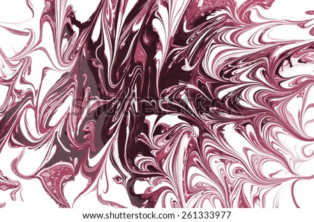 Abstract patterns , splashes of red paint on a white background. The isolate.