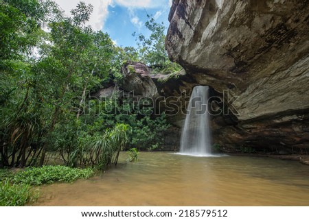 sang chan waterfall, moon light waterfall, the hole water fall, waterfall in Ubon Ratchathani Province thailand.