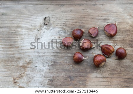 chest nuts on wood table
