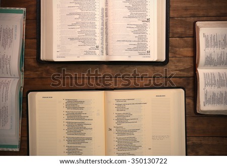 Bible Study on a Wooden Table