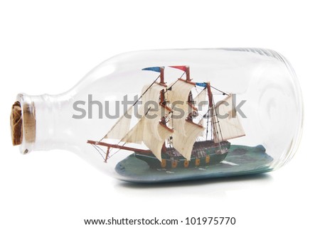 glass bottle boat