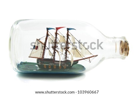 glass bottle boat
