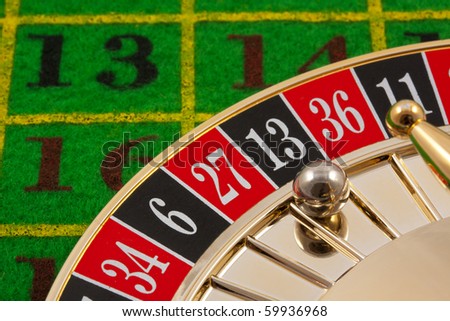 Roulette table with 13 as the winning number