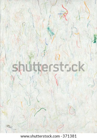 Colorful Silk Inclusion Paper. Natural fiber Art paper.