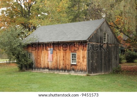 Weathered wood barn