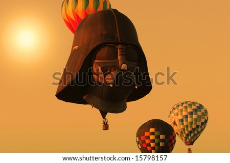 Whitehouse Station, NJ: The 26th Annual Hot Air Balloon Festival, featuring Darth Vader air ship on July 25th during sunset