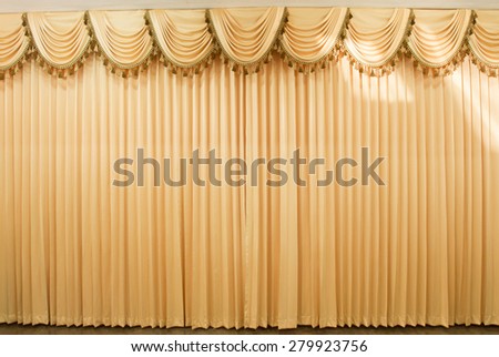 Gold luxury stage curtains
