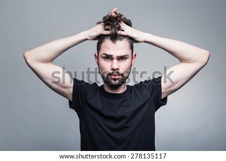 Emotion portrait of young man