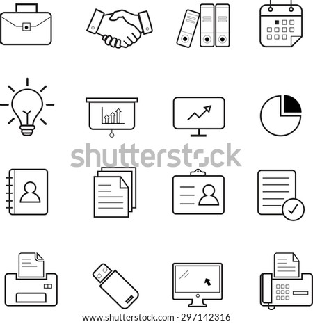 Business & Office Icons Vector Illustration