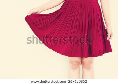Vintage,Red skirt