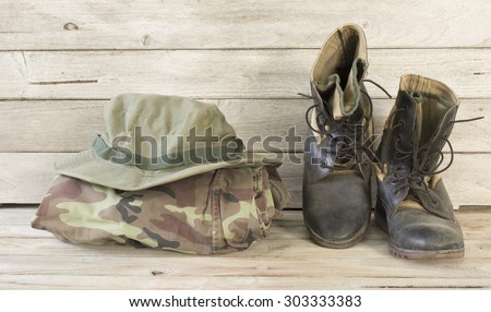 military caps,military boots and military shirt