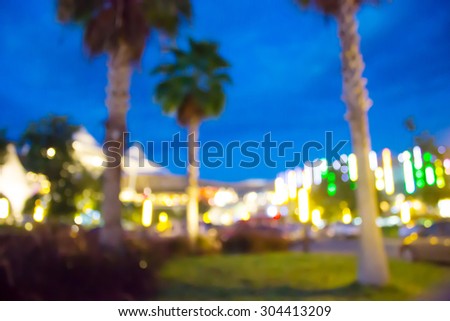 blur night garden with bokeh light Background for use as Background
