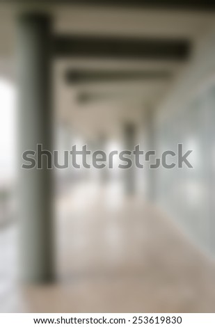 Blurred walk way on the office building