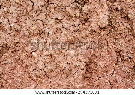 Crack soil on dry season, Effect of Global worming, Soil background and texture