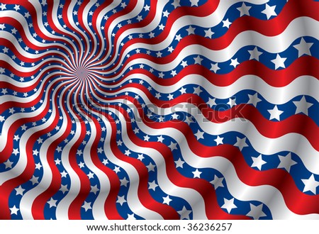stock vector Metaphor of USA flag abstraction distorted by the wind vector 